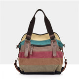 Rainbow Canvas Shoulder Bag for Women Lady Messenger Casual Crossbody