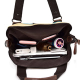 Rainbow Canvas Shoulder Bag for Women Lady Messenger Casual Crossbody