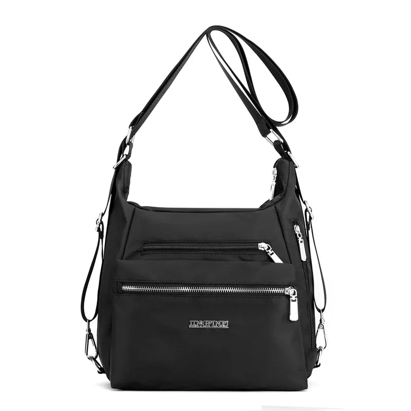 Women Nylon Shoulder Bag Multi-pockets Crossbody Messenger Bag