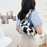 Women Bag PU Pleated Shoulder Animal Pattern Print Hobos Underarm Bags