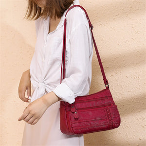 Pu Leather Shoulder Bag Red Handbag Purses