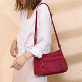 Pu Leather Shoulder Bag Red Handbag Purses
