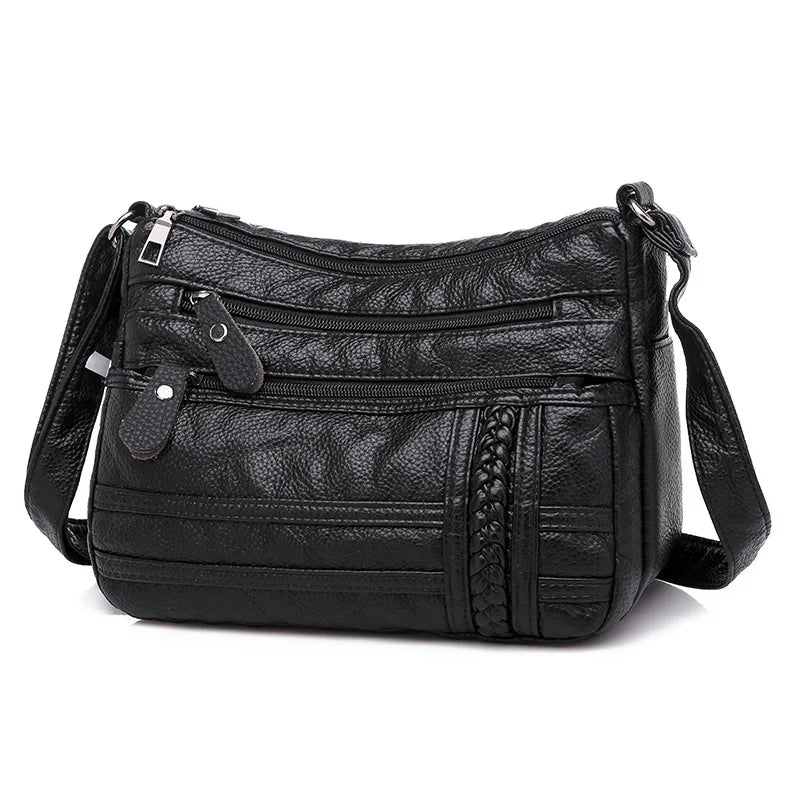 Women Bag Pu Soft Leather Shoulder Bag Multi-layer Crossbody Bag Small Bag