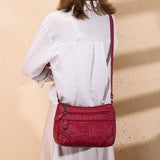 Women Bag Pu Soft Leather Shoulder Bag Multi-layer Crossbody Bag Small Bag