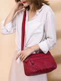 Women Bag Pu Soft Leather Shoulder Bag Multi-layer Crossbody Bag Red Handbag