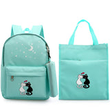 Cartoon Cat School Backpack for Girls