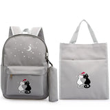 Cartoon Cat School Backpack for Girls