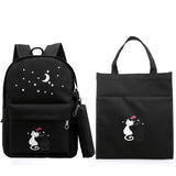 Cartoon Cat School Backpack for Girls