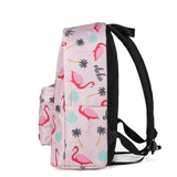 Pink Flamingo School Backpack for Teenage Girls Waterproof Knapsack