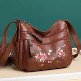 Embroidered Crossbody Bags Totes for Women Pu Leather