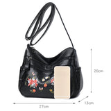 Embroidered Crossbody Bags Totes for Women Pu Leather