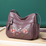 Embroidered Crossbody Bags Totes for Women Pu Leather