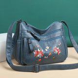 Embroidered Crossbody Bags Totes for Women Pu Leather