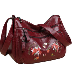 Women's Embroidered Crossbody Shoulder Bag Totes