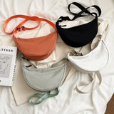 Retro Nylon Shoulder Bag Zipper Messenger Female Crossbody Bags