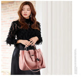 Women 3pcs Large Casual Leather Shoulder Bag Set