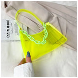 Transparent Shoulder Bag PVC Small Underarm Bags Clutch Women Hobos
