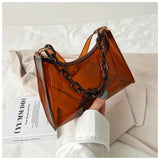 Transparent Shoulder Bag PVC Small Underarm Bags Clutch Women Hobos