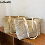 Women Beach Straw Woven Shoulder Tote Bag Casual Large Handbags