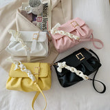 Women Belt Decorative Fold Bags Silk Scarf Shoulder Messenger Bag