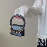Women Shoulder Bags Ring Belt Female Clutch Purse Handbags PU Leather