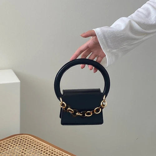 Women Shoulder Bags Ring Belt Female Clutch Purse Handbags PU Leather