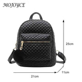 Women Backpack Travel Lattice Pattern Handbag Double Shoulder Bag