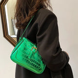 Women Bling Armpit Bags Glitter Stone Pattern Leather Handbags Crossbody Bag