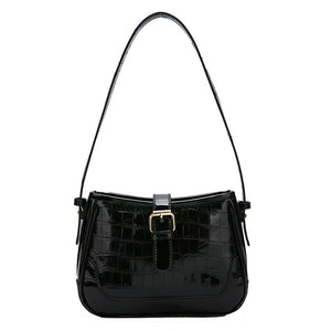 Women Bling Armpit Bags Glitter Stone Pattern Leather Handbags Crossbody Bag