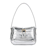 Women Bling Armpit Bags Glitter Stone Pattern Leather Handbags Crossbody Bag