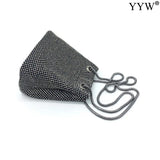 Sequin Evening Party Silver Purse Women Bucket Shoulder Bag