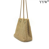 Sequin Evening Party Silver Purse Women Bucket Shoulder Bag