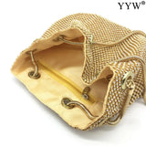 Sequin Evening Party Silver Purse Women Bucket Shoulder Bag