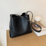 Women Bucket Shoulder Bag PU Leather Crossbody Messenger Bags Totes Handbags