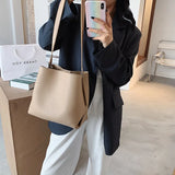 Women Bucket Shoulder Bag PU Leather Crossbody Messenger Bags Totes Handbags