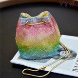 Rainbow Rhinestone Crossbody Shoulder Bag for Women