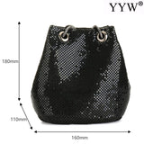 Sequin Crossbody Bucket Shoulder Bag Evening Party Purse