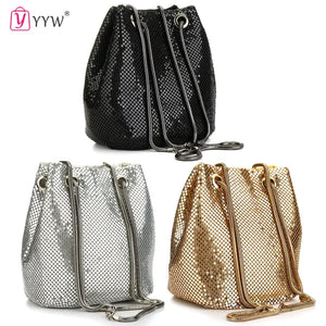 Sequin Crossbody Bucket Shoulder Bag Evening Party Purse