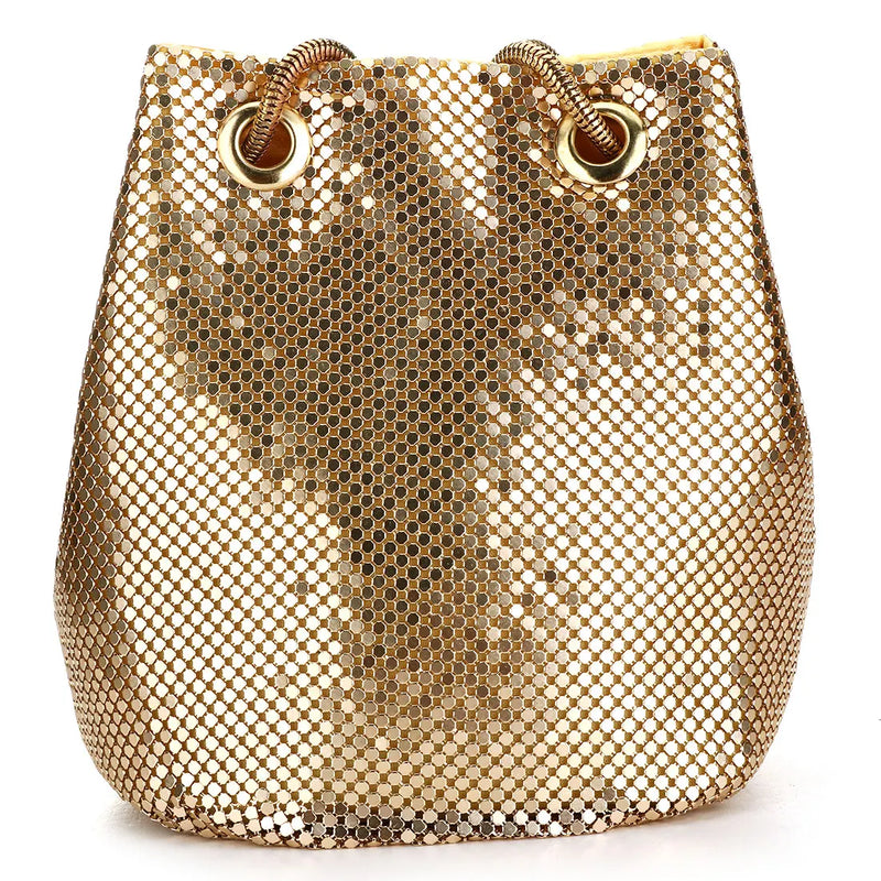 Sequin Crossbody Bucket Shoulder Bag Evening Party Purse