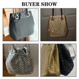 Sequin Crossbody Bucket Shoulder Bag Evening Party Purse