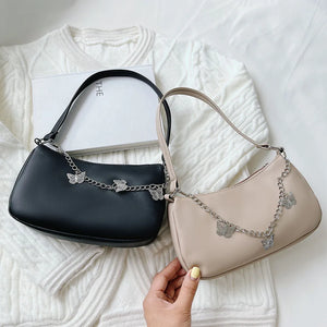 Women Butterfly Chain Shoulder Underarm Bags Casual Ladies Small Purses Handbags