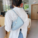Women Butterfly Chain Shoulder Underarm Bags Casual Ladies Pure Small Purses Han