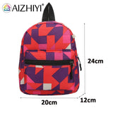 Women Geometric Printing Backpack Preppy Style Knapsack for Travel