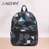 Women Geometric Printing Backpack Preppy Style Knapsack for Travel