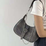 Canvas Hobos Underarm Bag High-quality Female Crescent Purse Handbags