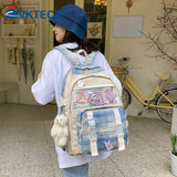 Women Canvas Transparent Backpack Schoolbag