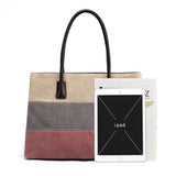 Women Canvas Shoulder Bag Ladies Striped Messenger Bag Large Capacity Crossbody