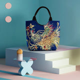 Canvas Shoulder Bags Peafowl Embroidery Handbags Retro Top-handle Tote