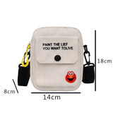 Canvas Shoulder Handbags Solid Student Phone Purse Small Messenger Crossbody