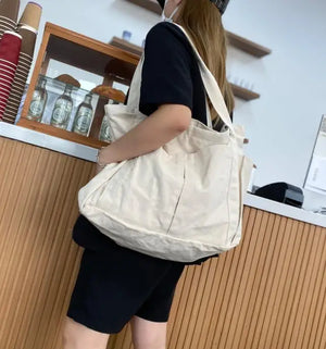Canvas Shoulder Shopper Bag Eco Fabric Tote Shopping Bags